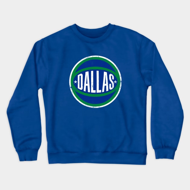 Dallas Retro Ball - Royal Crewneck Sweatshirt by KFig21